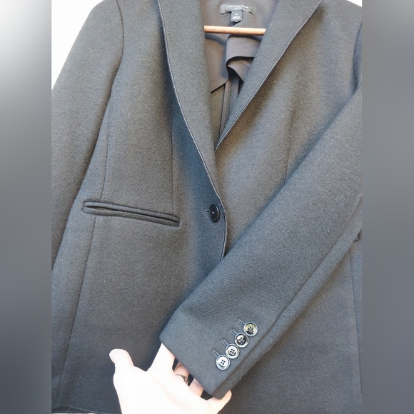 Black Ann Taylor Wool Blend Blazer Jacket - Picture 4 of 7